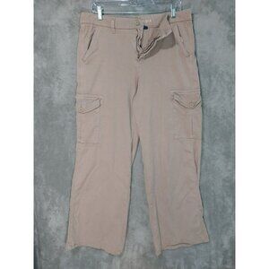 American Eagle Pants Womens 10 Cargo Mid Rise Baggy Wide Leg Stretch Boho